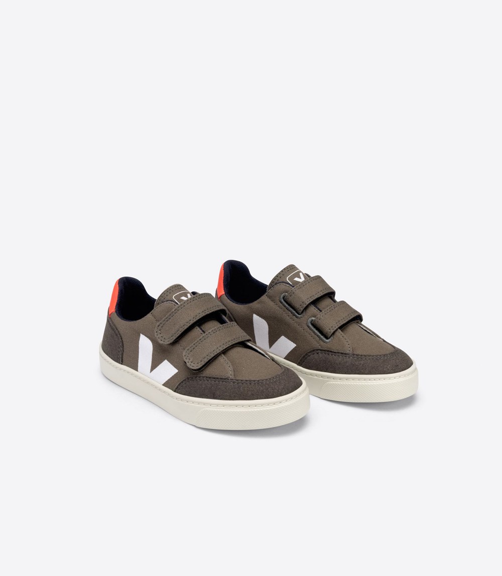 Veja Sneakers Copii - V-12 Velcro Panza - Gri/Portocalii/Albi - 2970864-AW